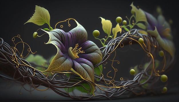 Beautiful fantasy flower Generative AI