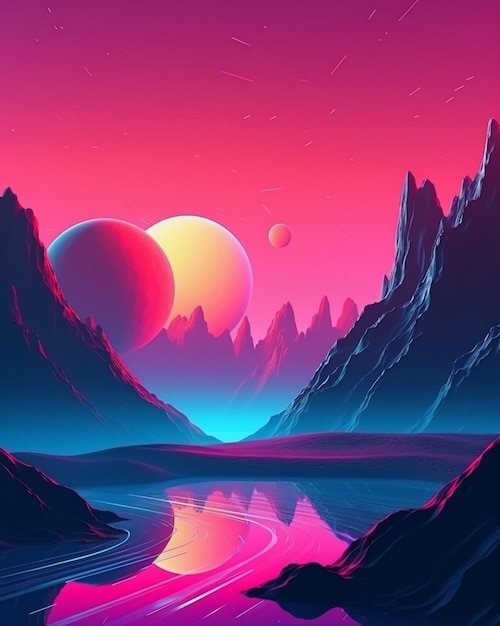 Beautiful Fantasy Landscape Ai generative