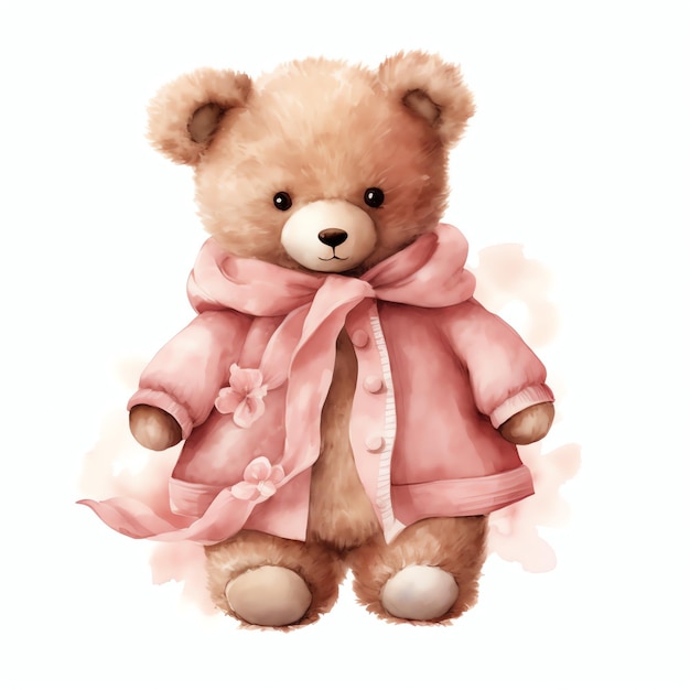 Premium AI Image  beautiful Fashion Designer Teddy blue teddy bear  watercolor clipart illustration