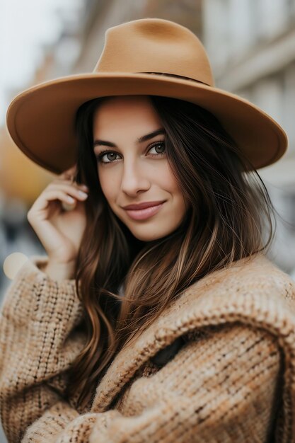 Beautiful fashion woman posing with elegant coat