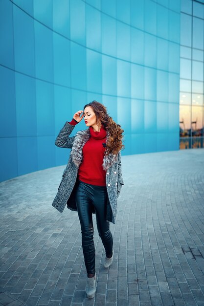 Beautiful fashion woman posing