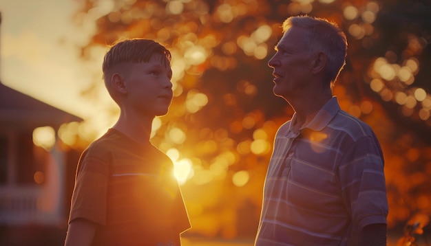 Photo beautiful fathers day photo shoot in adorable and smiling poses wonderful place in nature