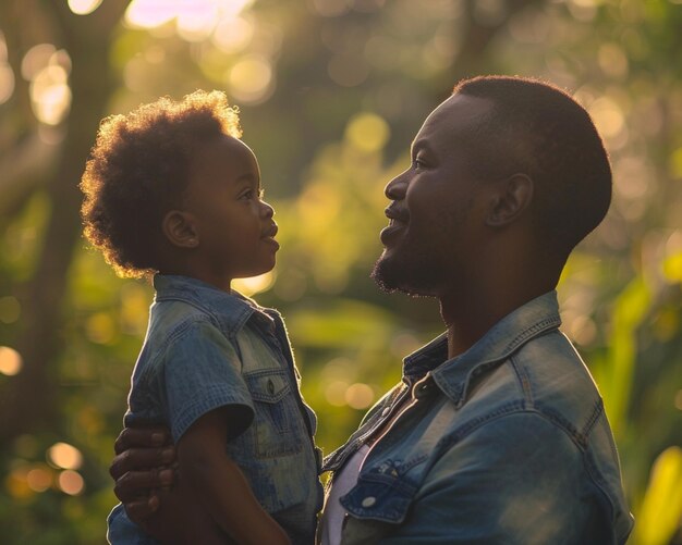 Premium Photo Beautiful Fathers Day Photo Shoot in adorable and Smiling Poses Wonderful Place