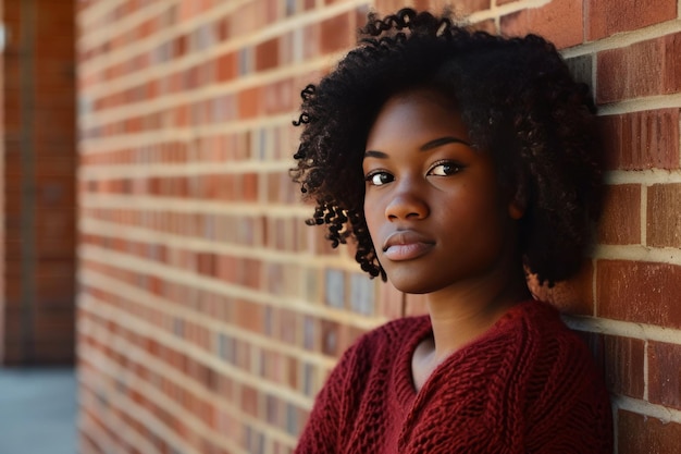 Портрет красивой афроамериканской студентки университета