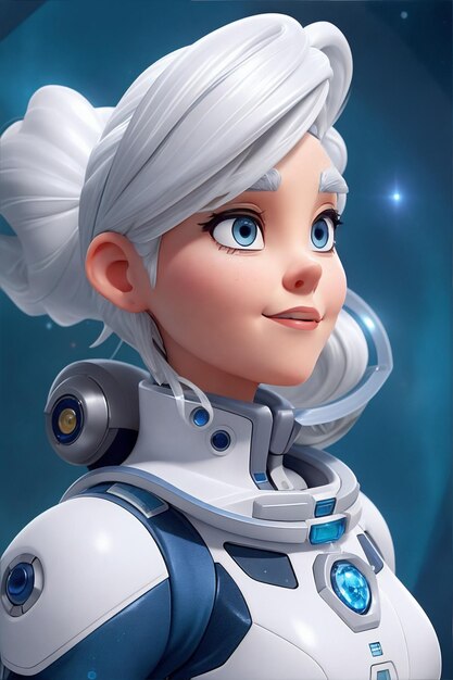 beautiful female astronaut on unknown planet futuristic 3d astronaut portrait generative ai