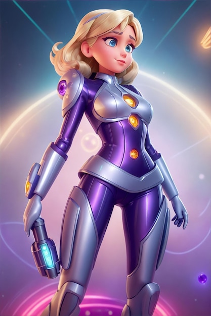 beautiful female astronaut on unknown planet futuristic 3d astronaut portrait generative ai