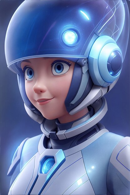 beautiful female astronaut on unknown planet futuristic 3d astronaut portrait generative ai