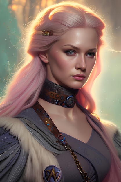 Beautiful Female Character Portrait - AI Generated Digital Art