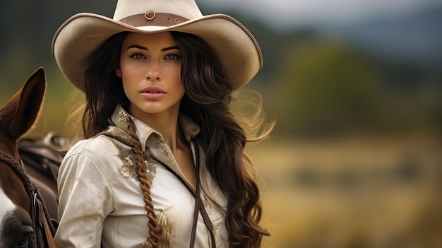 Beautiful female Cowgirl character AI generated image