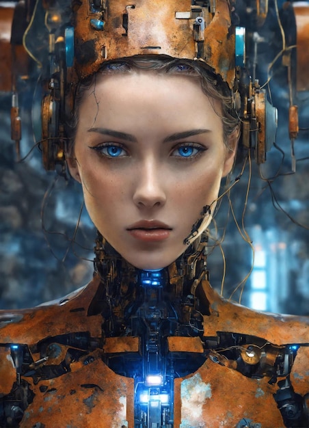 Beautiful female cyborg