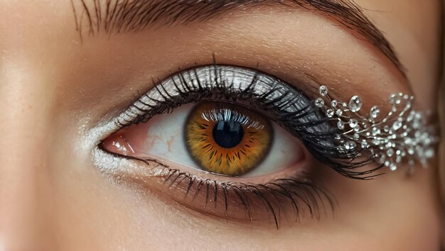 Photo beautiful female eye makeup closeup