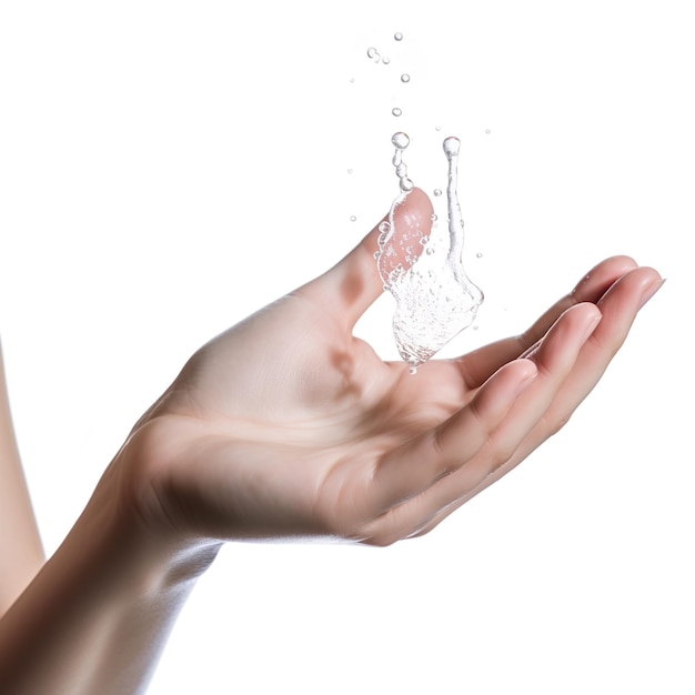 Beautiful female hands washing with crystal clear water