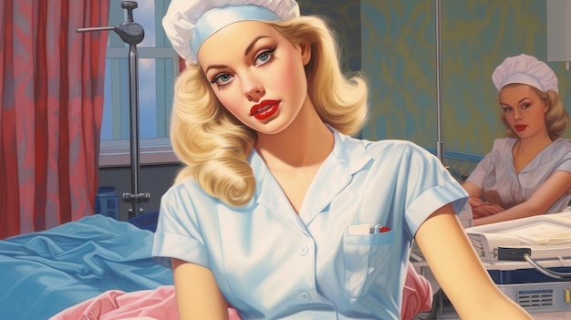 Beautiful female nurse in the clinic