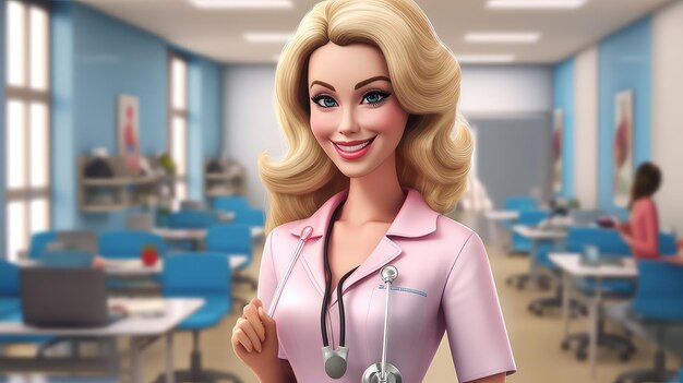 Красивая медсестра в клинике.
