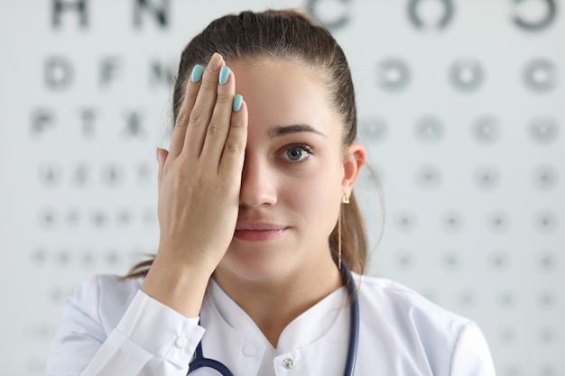 Beautiful female oculist