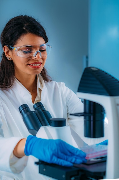 Beautiful Female Student in Laboratory