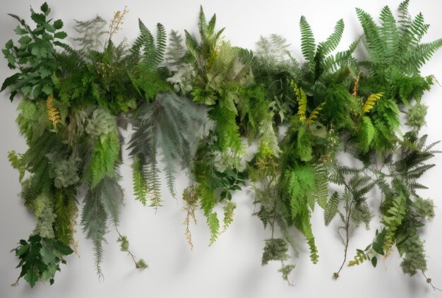 Beautiful Fern Garden Ornaments with Hanging Vines and Leafy Branches
