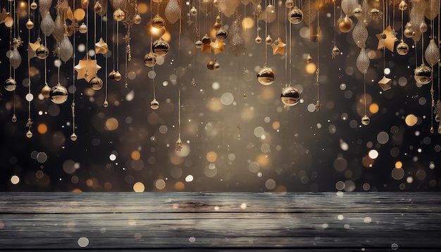 ライトのクリスマスと新年のコンセプトで美しいお祭りの背景