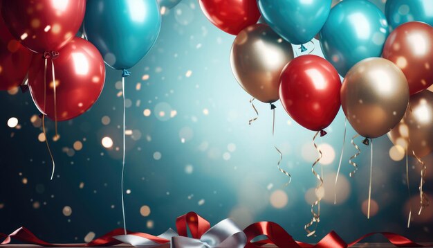 Beautiful Festive Background with Multicolored Balloons Generative AI