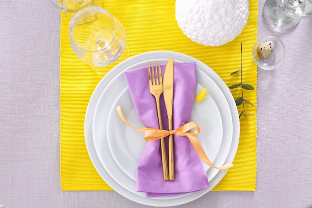 Beautiful festive easter table setting