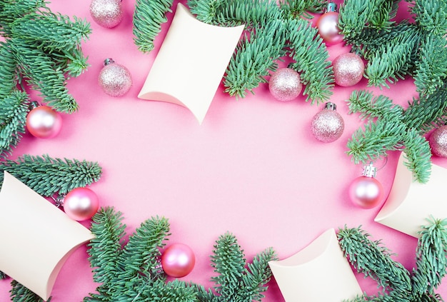 Beautiful festive pink New Year background