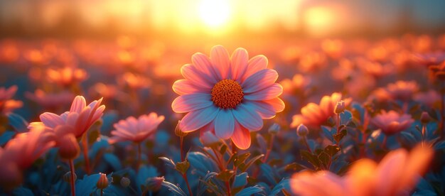 A beautiful field of daisies on a bright sunny spring summer day fabulous beauty