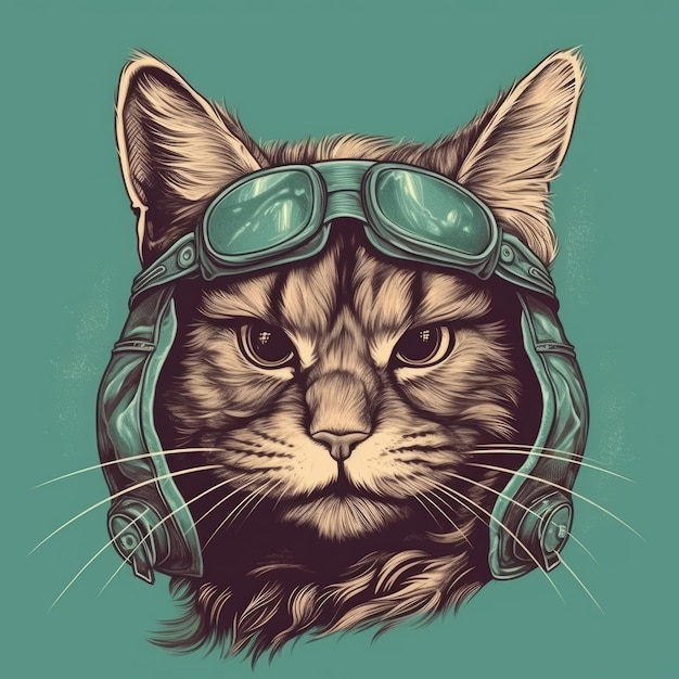 Beautiful Fighter Pilot Maincoon Bunny Illustration