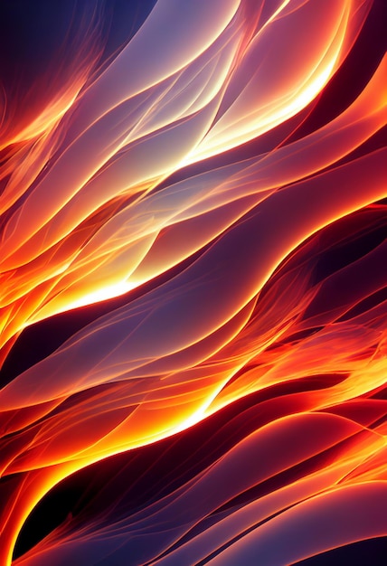 Beautiful fire wallpaper 3D rendering