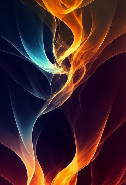 Beautiful fire wallpaper 3D rendering