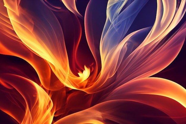 Beautiful fire wallpaper 3D rendering