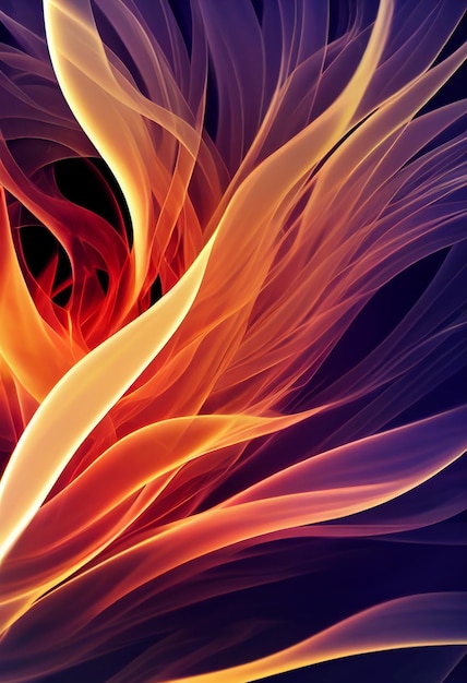 Beautiful fire wallpaper 3D rendering