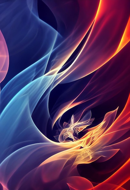 Beautiful fire wallpaper 3D rendering