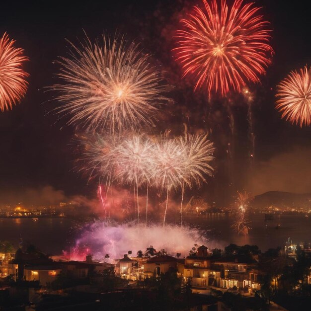 Photo beautiful firework display for celebration