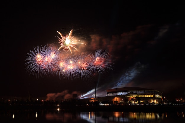 Beautiful firework over stadium