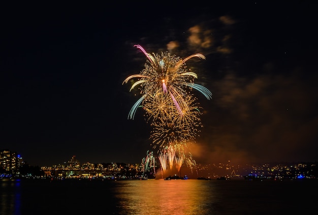 Beautiful fireworks. colorful fireworks.