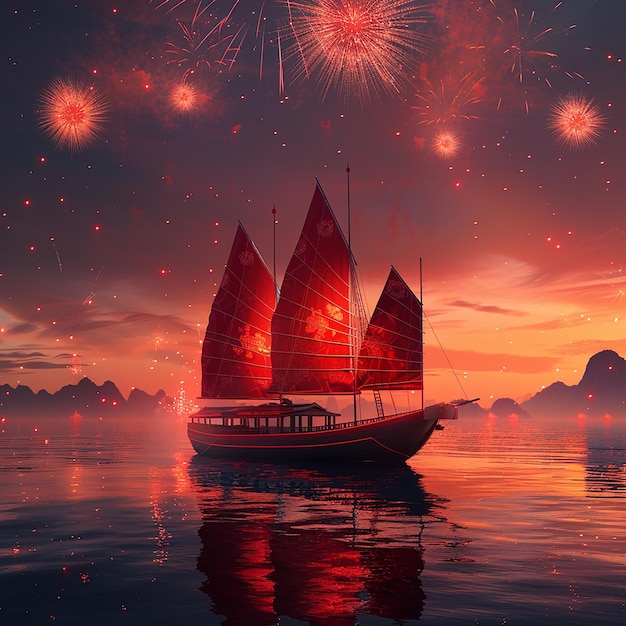 Beautiful Fireworks Stylized Elegance