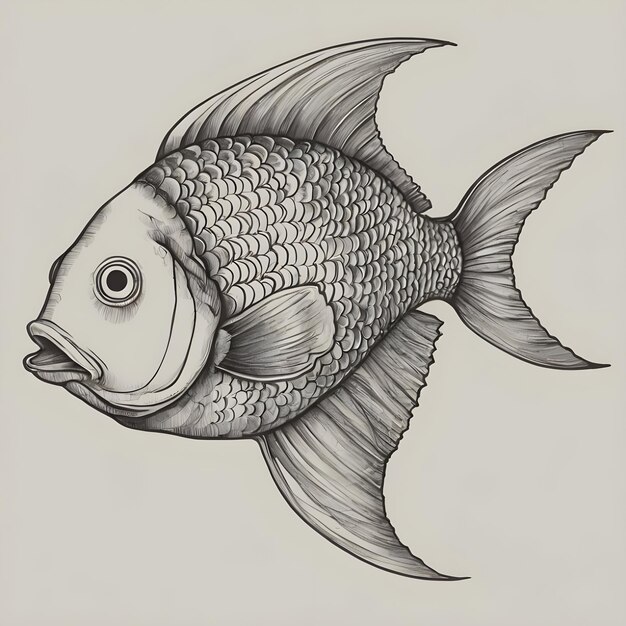 Photo beautiful fish drawing dive into creativity with stunning artwork