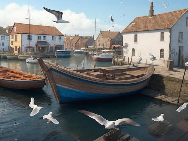 Beautiful Fishing town background