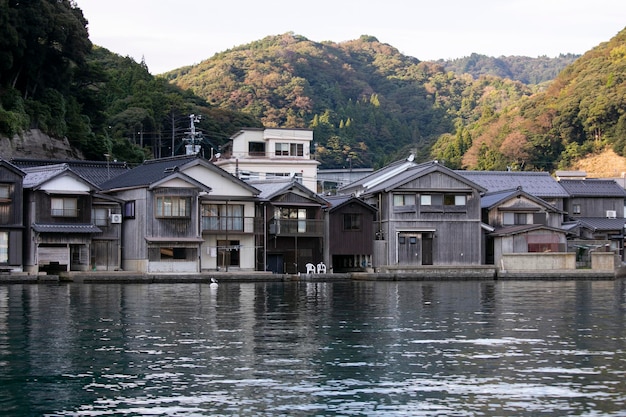 Beautiful fishing village of Ine in the north of Kyoto Funaya or boat houses