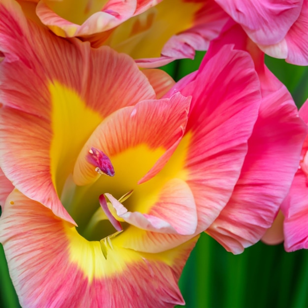 Beautiful floral background Closeup of a pink flower daylily