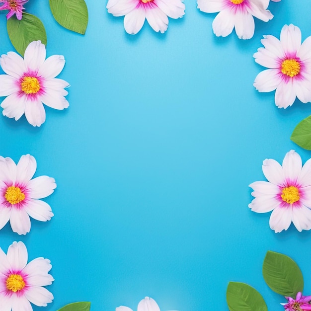 beautiful floral composition with blue flowers