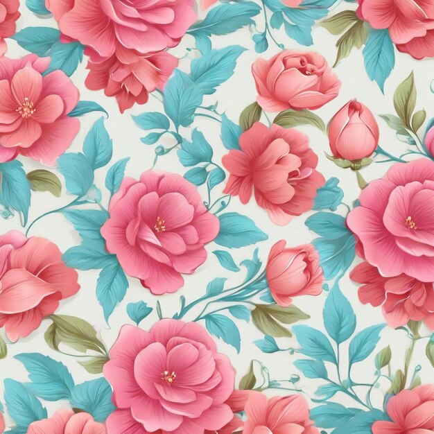 Photo beautiful floral flower seamless pattern background for premium product ai generated