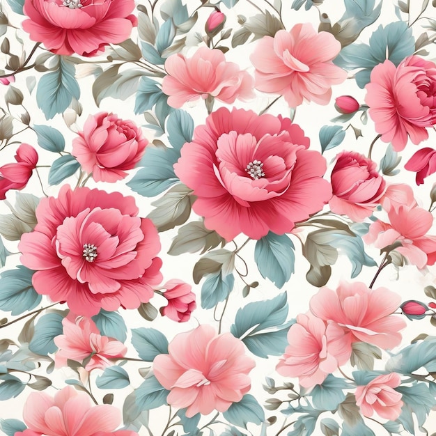 beautiful floral flower seamless pattern background for premium product ai generated