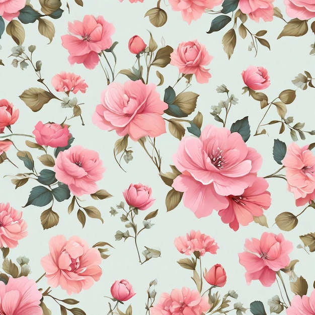 Photo beautiful floral flower seamless pattern background for premium product ai generated