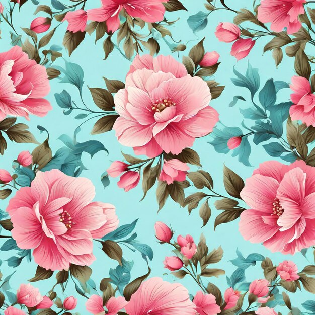 beautiful floral flower seamless pattern background for premium product ai generated