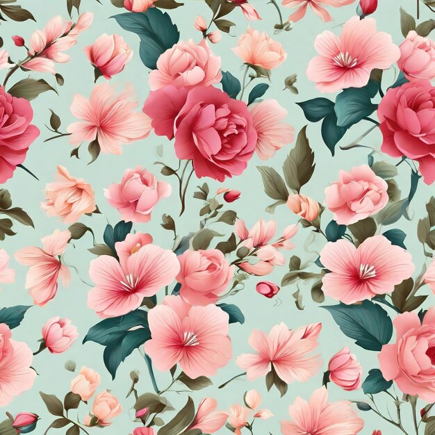 beautiful floral flower seamless pattern background for premium product ai generated