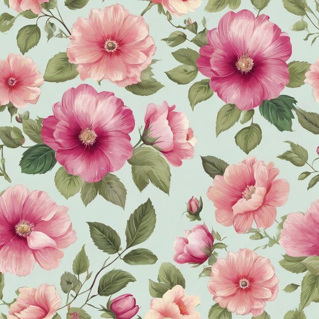 beautiful floral flower seamless pattern background for premium product ai generated