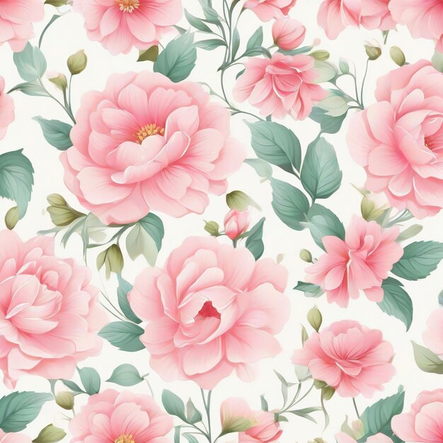 Foto beautiful floral flower seamless pattern background for premium product ai generated
