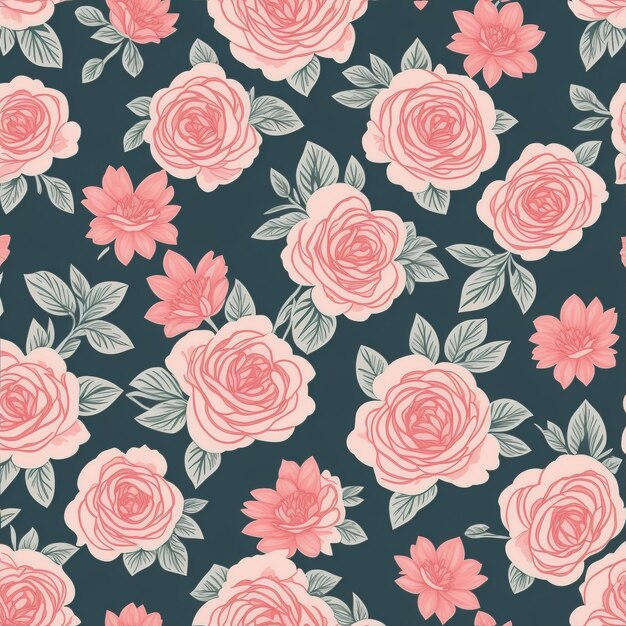 beautiful floral flower seamless pattern background for premium product ai generated