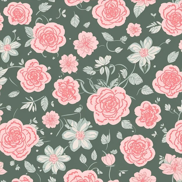 beautiful floral flower seamless pattern background for premium product ai generated